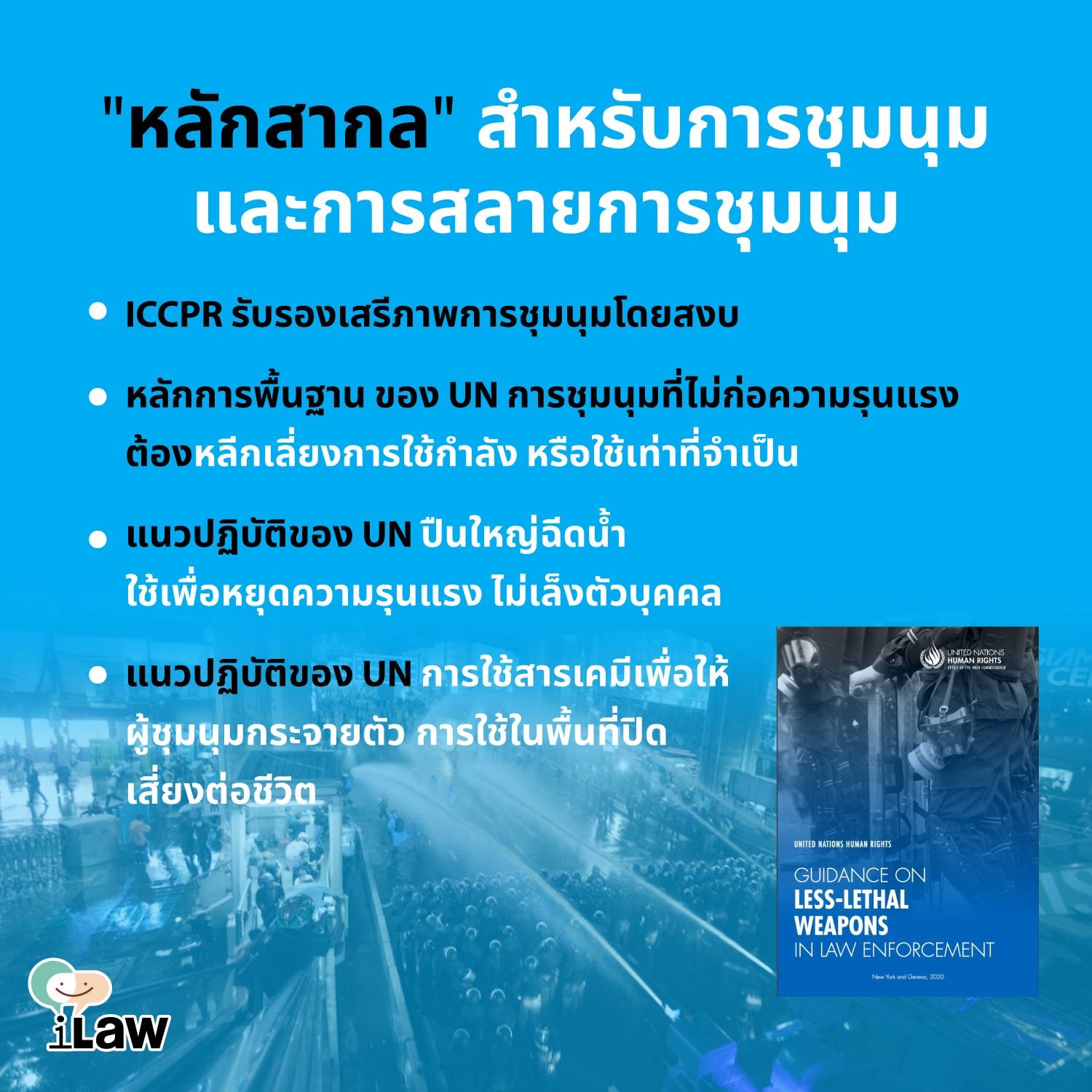 เปิดวิธีสลายการชุมนุมหลักสากล เทียบตำรวจฉีดน้ำไล่ม็อบ 16 ต.ค. 63