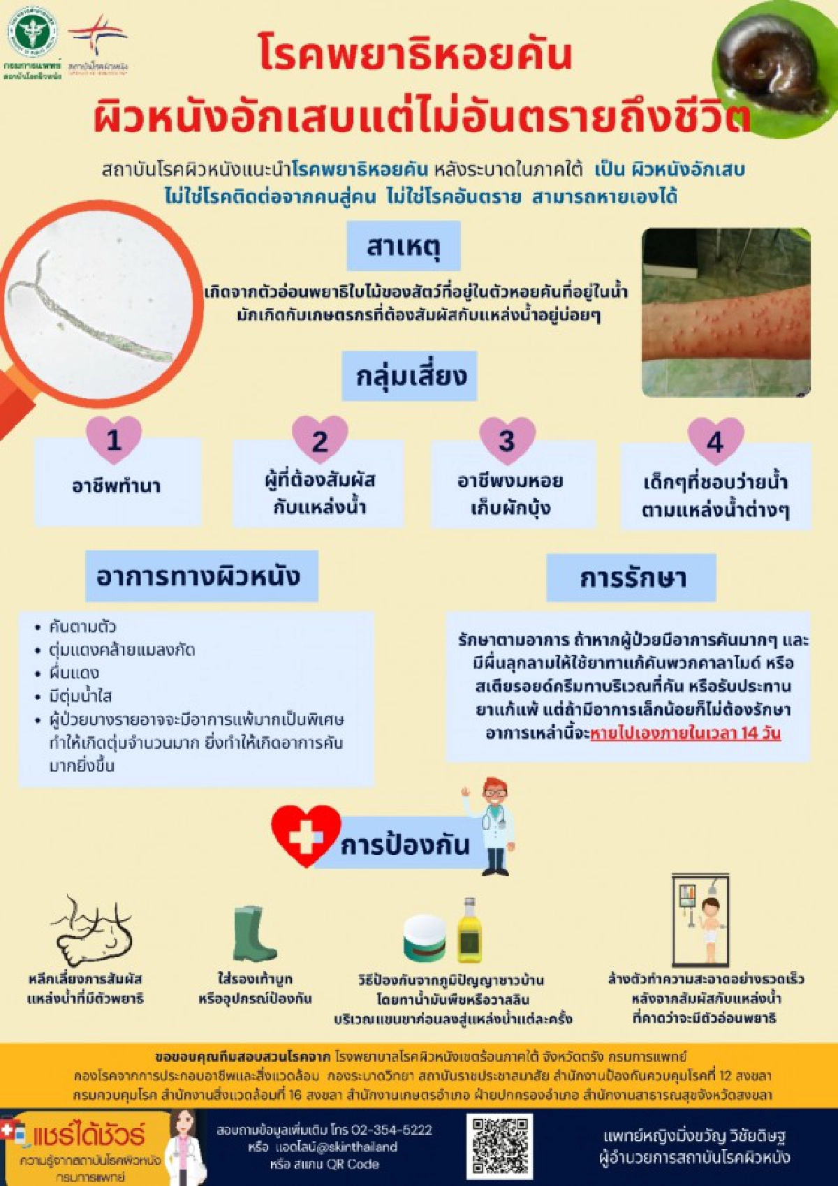 หมอยืนยัน โรคพยาธิหอยคัน แค่ผิวอักเสบไม่ถึงตาย