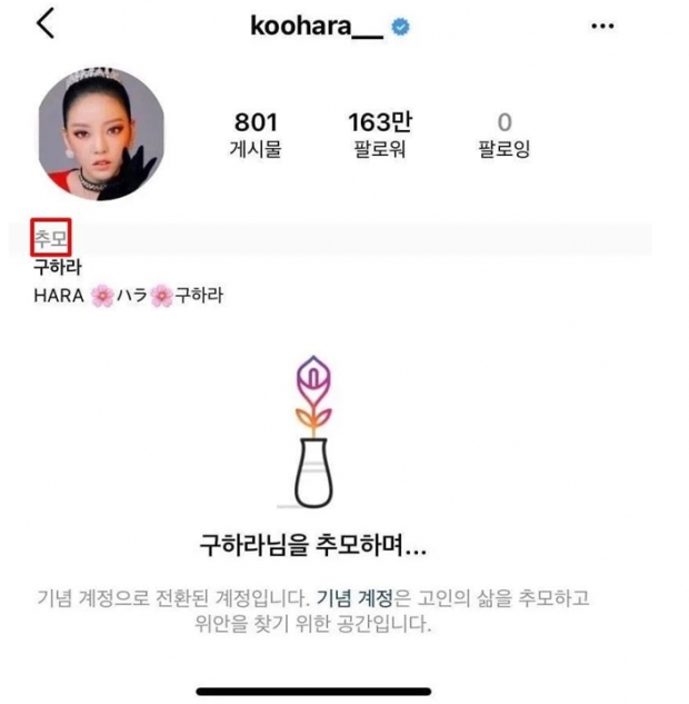 แอคเคาท์ Instagram ของ ซอลลี่ และ คูฮาร่า ถูกติดป้ายอนุสรณ์ที่ระลึก