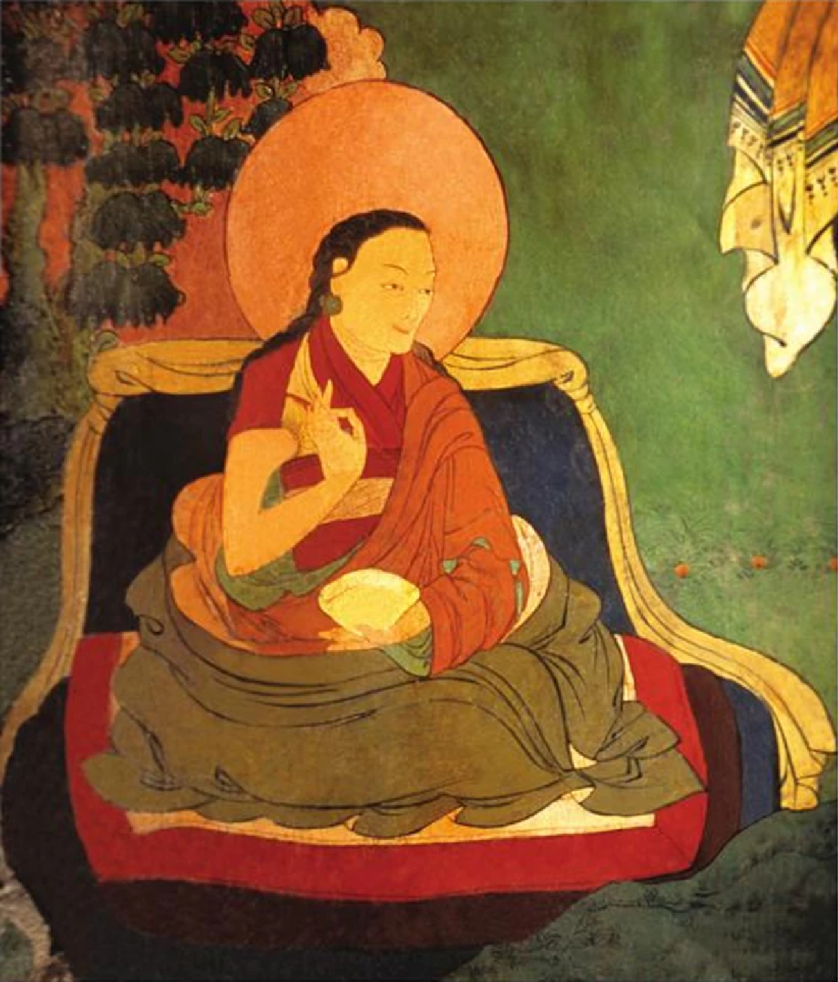ภาพจิตรกรรมฝาผนังของChökyi Drönma อวตารองค์แรกของ Samding Dorje Phagmo ที่วัด Nyêmo Cheka Cr.Wikipediar