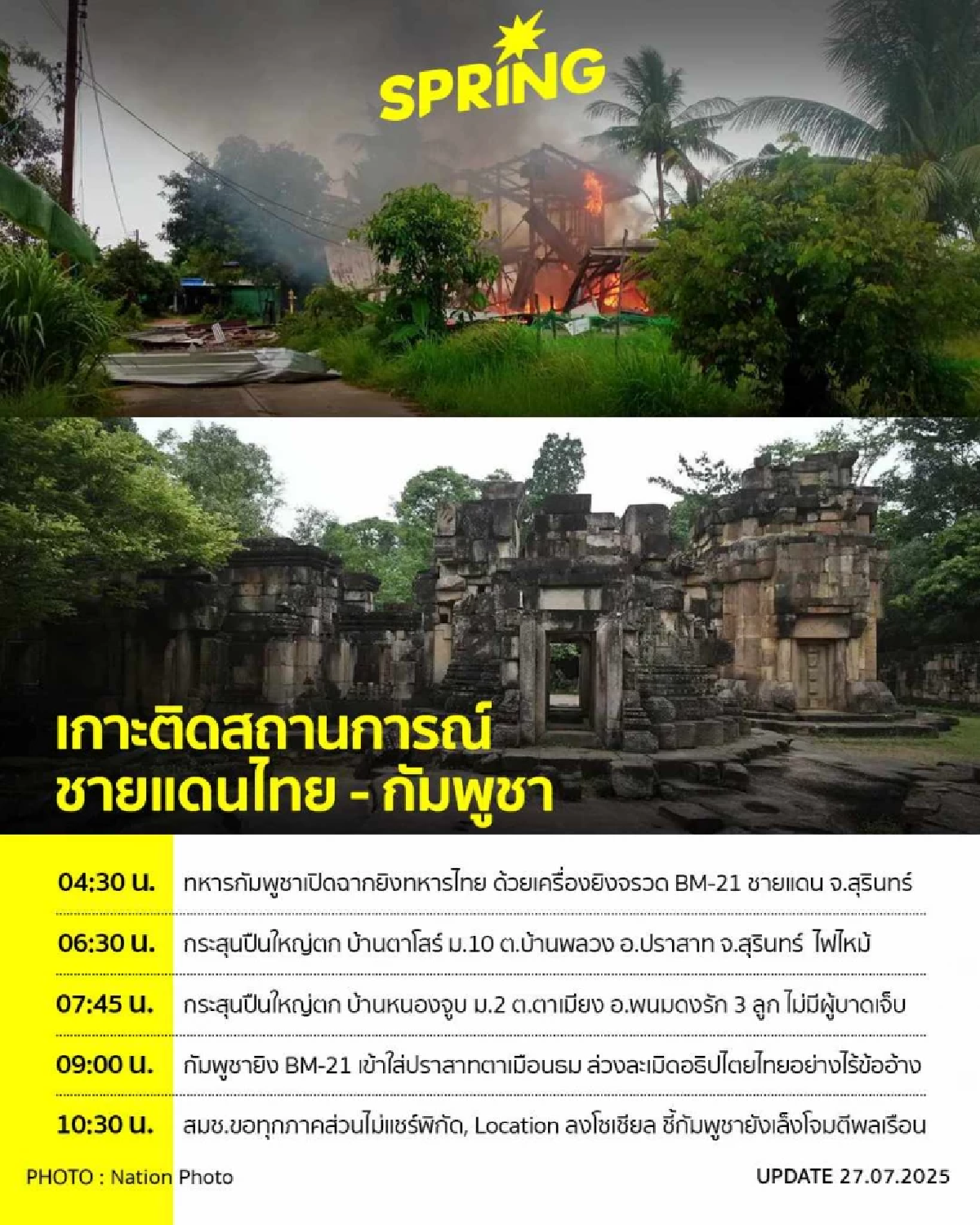 เกิดอะไรขึ้นบ้าง บนชายแดนไทย-กัมพูชา หลัง โดนัลด์ ทรัมป์ ขอให้หยุดยิง