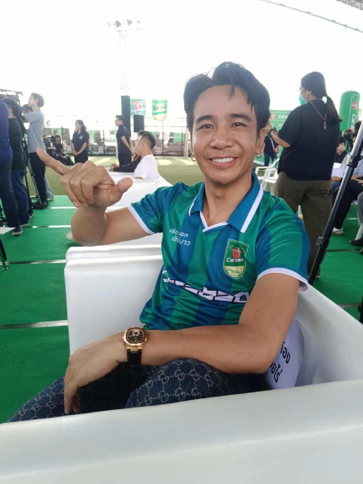 ก้อง ห้วยไร่ ในงานแถลงข่าว คาราบาว เปิดศึกฟุตบอล 7 คน ‘Carabao 7-a-Side Cup 2025’