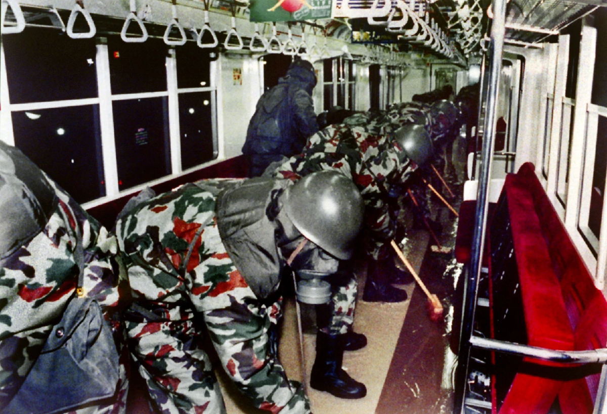 การก่อการร้ายโดยลัทธิ โอมชินริเกียว (Aum Shinrikyo) Credit ภาพ AFP