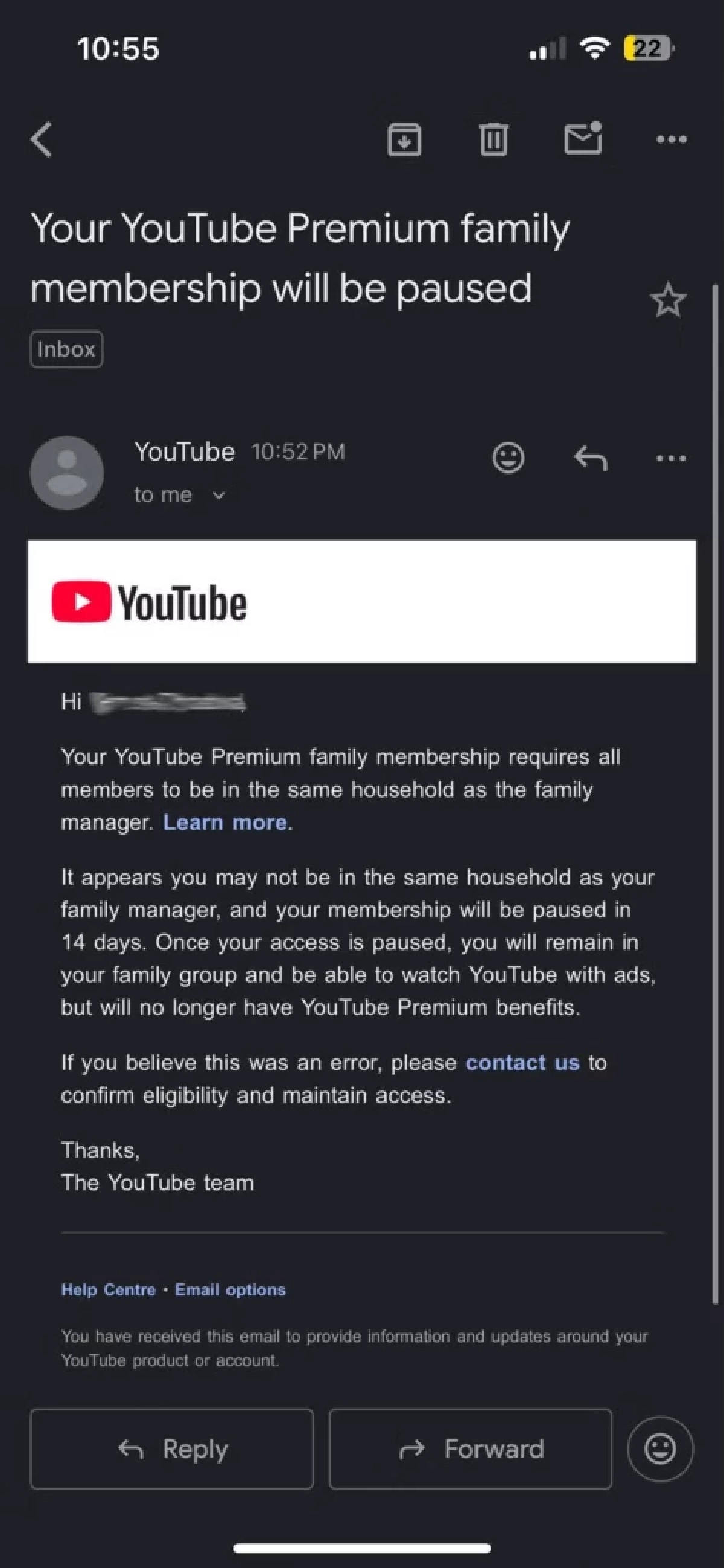 YouTube เอาจริง จ่อระงับ Premium Family หากสมาชิกอยู่คนละบ้าน
