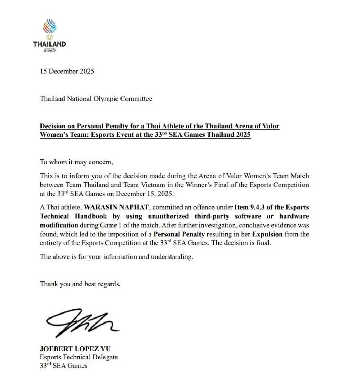 CREDIT : SEA Games 2025 