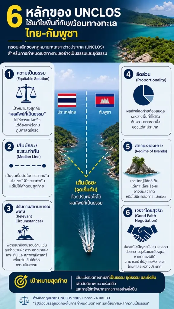 เจาะ 6 กฎเหล็ก UNCLOS ชี้ชะตาพื้นที่ทับซ้อนทางทะเลไทย-กัมพูชา