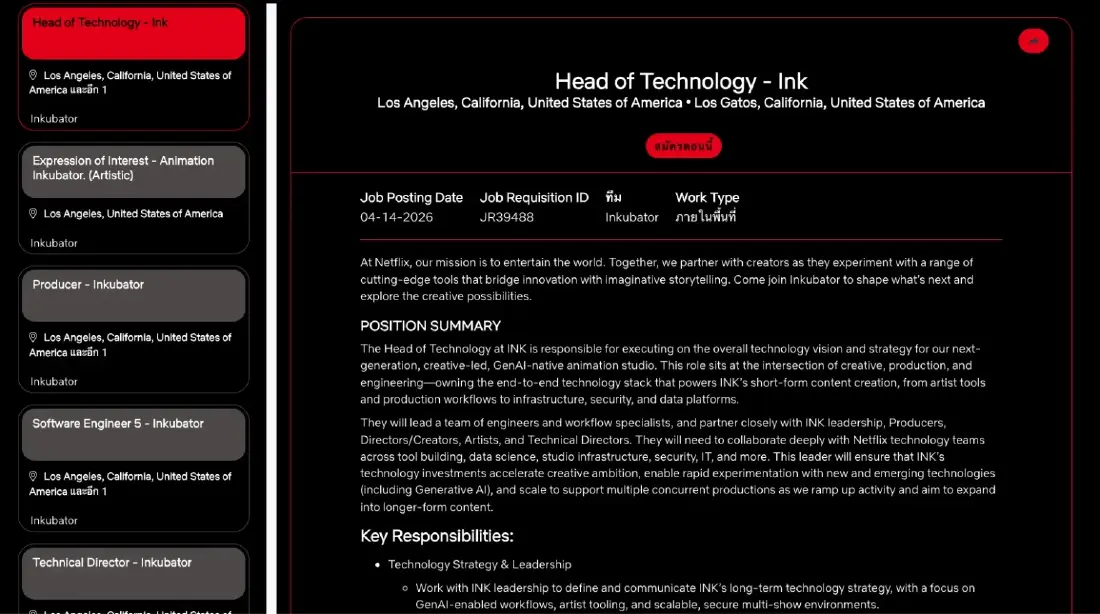 Netflix ตั้งสตูดิโอใหม่ INKubator ลุยสร้างแอนิเมชันด้วย AI