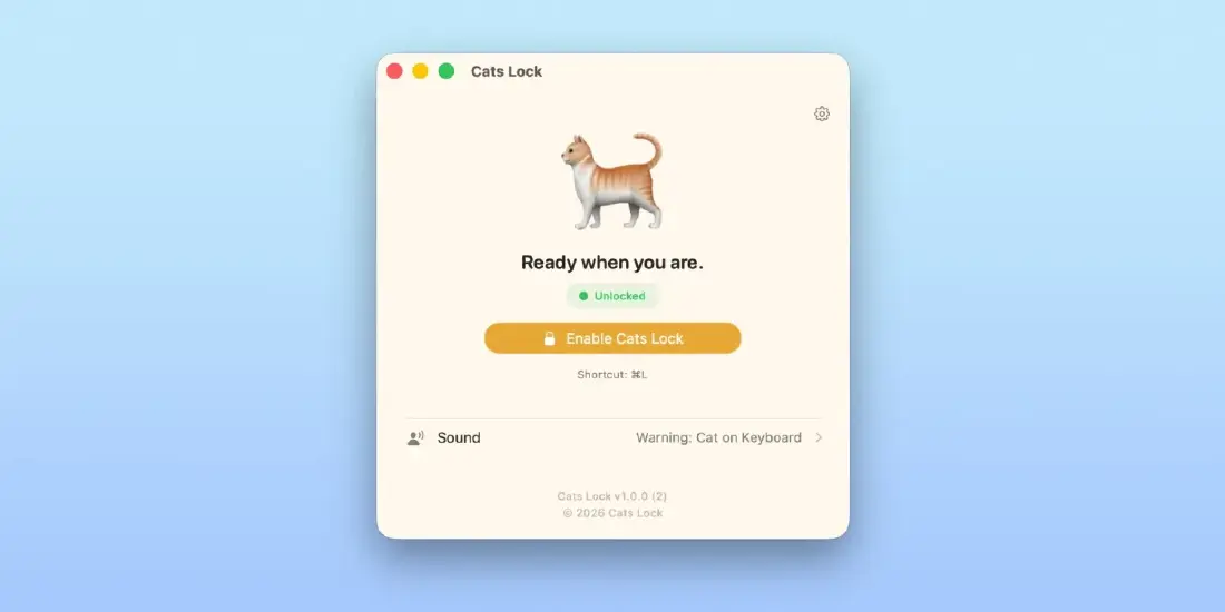 Cats Lock แอปฯ ล็อกคีย์บอร์ด Mac สยบปัญหาแมวเหยียบคีย์บอร์ด