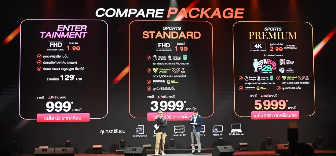 เปิดราคา MONOMAX แพ็กเกจใหม่ จาก JAS รุกสปอร์ตสตรีมมิง เริ่มต้น 187 บาท/เดือน 