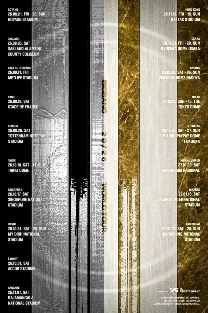 ฉลองครบรอบ 20 ปี BIGBANG ประกาศเวิลด์ทัวร์ครั้งประวัติศาสตร์ ประเทศไทยปักหมุด ‘ราชมังฯ’