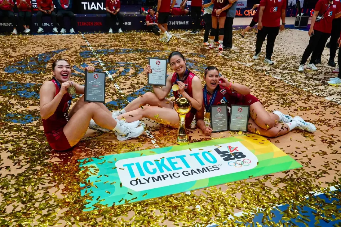 ไปโอลิมปิกครั้งแรก! ตบสาวไทยสู้สุดชีวิตโค่นจีนในบ้าน คว้าแชมป์เอเชีย สมัยที่ 4 Credit ภาพ สมาคมกีฬาวอลเลย์บอลแห่งประเทศไทย