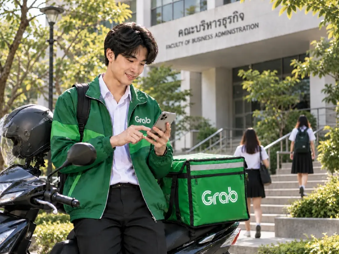 อาชีพเดียวอาจไม่พอ Grab เปิดงานพาร์ตไทม์ ชวนนักศึกษา-คนทำงาน หารายได้เสริม