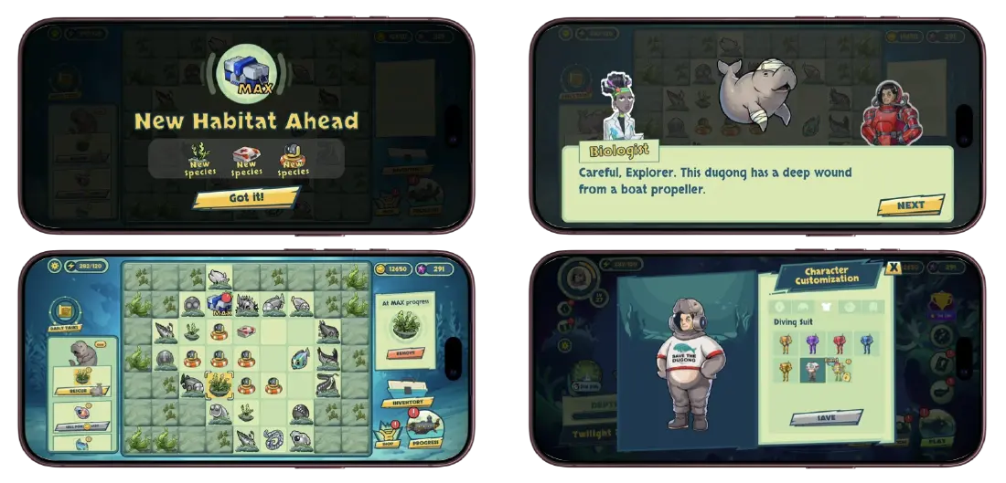 'Submarine Quest' ช่วยพะยูนไทย เกมอนุรักษ์สัตว์ บน App Store