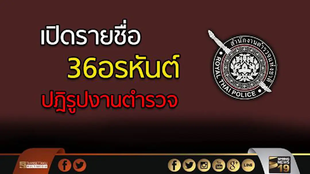 เปิดรายชื่อ 36อรหันต์ ปฎิรูปงานตำรวจ เปิดรายชื่อ 36อรหันต์ ปฎิรูปงานตำรวจ