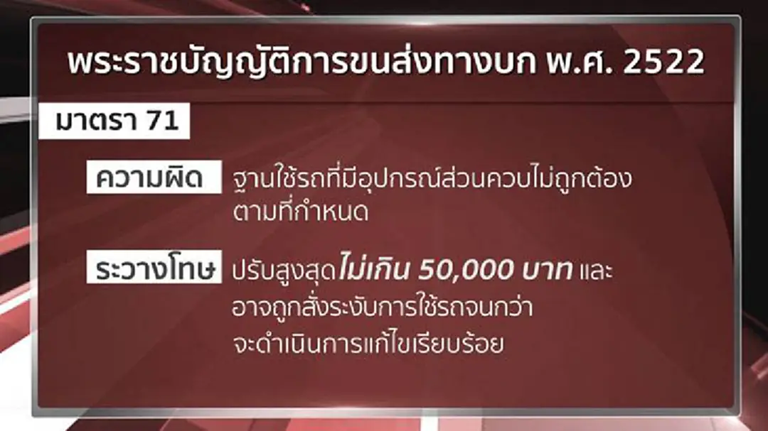 ขนส่งสั่งฟัน! รถบัสติดไฟซิ่ง โทษหนักปรับครึ่งแสน ขนส่งสั่งฟัน! รถบัสติดไฟซิ่ง โทษหนักปรับครึ่งแสน