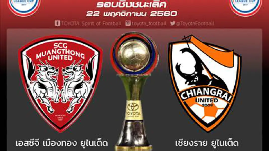 "เมืองทองฯ" ขาดแนวรับดวล "เชียงราย" ชิงถ้วย"โตโยต้า ลีก คัพ" ค่ำนี้(มีคลิป)