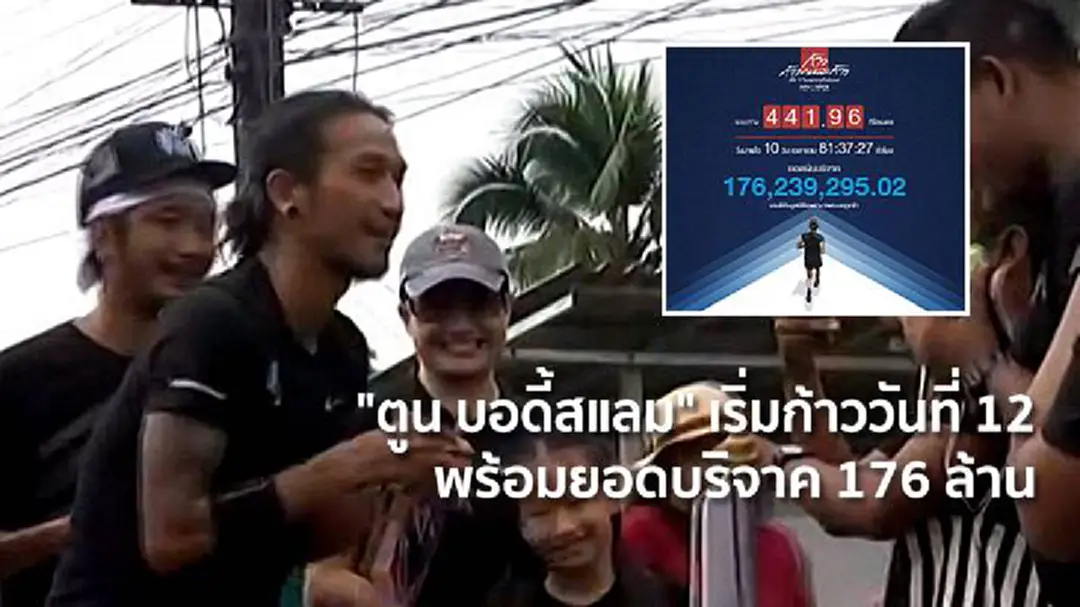 "ตูน บอดี้สแลม" เริ่มก้าววันที่ 12 พร้อมยอดบริจาค 176 ล้าน "ตูน บอดี้สแลม" เริ่มก้าววันที่ 12 พร้อมยอดบริจาค 176 ล้าน