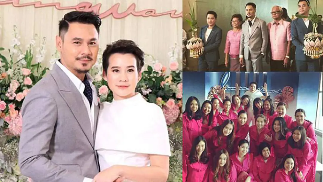 งานแต่ง “เวฟ สาริน-บุ้ง สะธี” ใบหยก เพื่อนในวงการแห่ร่วมขบวนขันหมาก-กั้นประตูเงินประตูทองเพียบ!