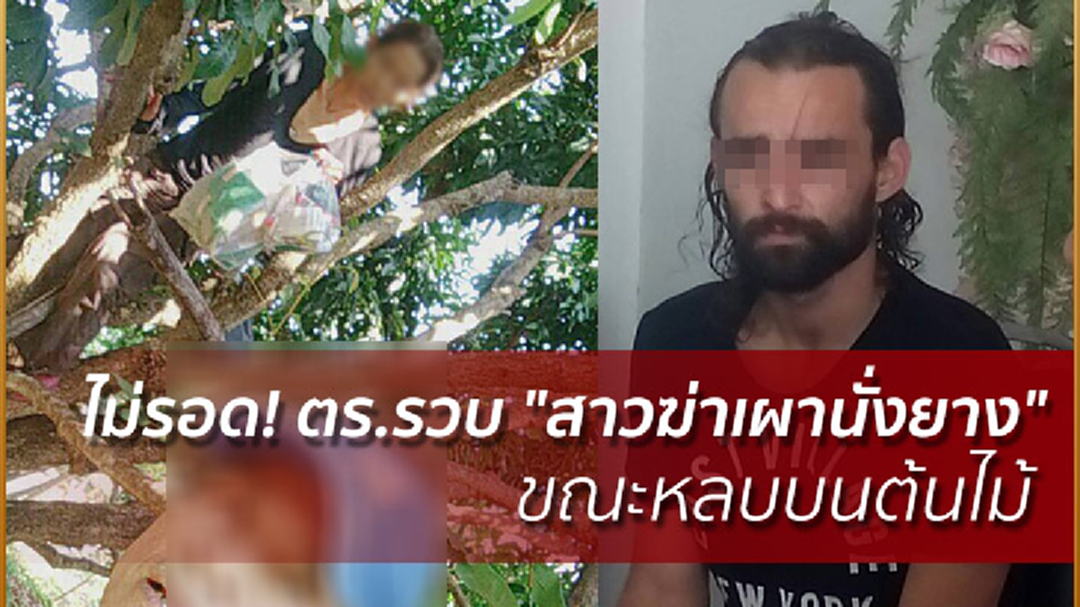 ไม่รอด! ตร.รวบ "สาวฆ่าเผานั่งยาง" ขณะหลบบนต้นไม้