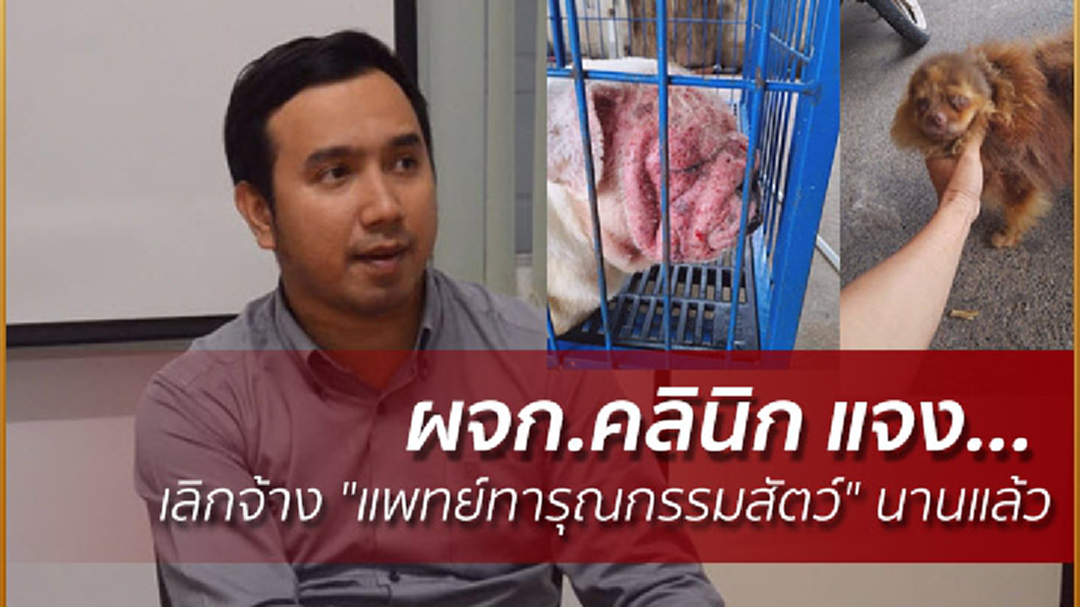 ผจก.คลินิก แจง... ยกเลิกจ้าง "แพทย์ทารุณกรรมสัตว์" นานแล้ว