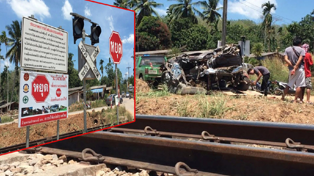 สยอง! รถไฟชุมพร-หาดใหญ่ พุ่งชน! กระบะตายยกคัน 4 ศพ สยอง! รถไฟชุมพร-หาดใหญ่ พุ่งชน! กระบะตายยกคัน 4 ศพ