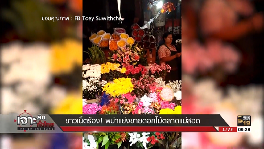 "พ่อค้า-แม่ค้าไทย" โวย พม่าแย่งขายดอกไม้ตลาดชายแดนแม่สอด "พ่อค้า-แม่ค้าไทย" โวย พม่าแย่งขายดอกไม้ตลาดชายแดนแม่สอด