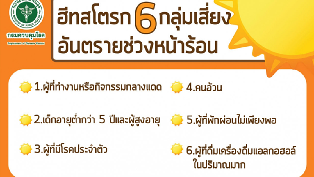 6 กลุ่มเสี่ยง “ฮีทสโตรก”  ดื่มเหล้าอากาศร้อนจัด ช็อคเสียชีวิตได้