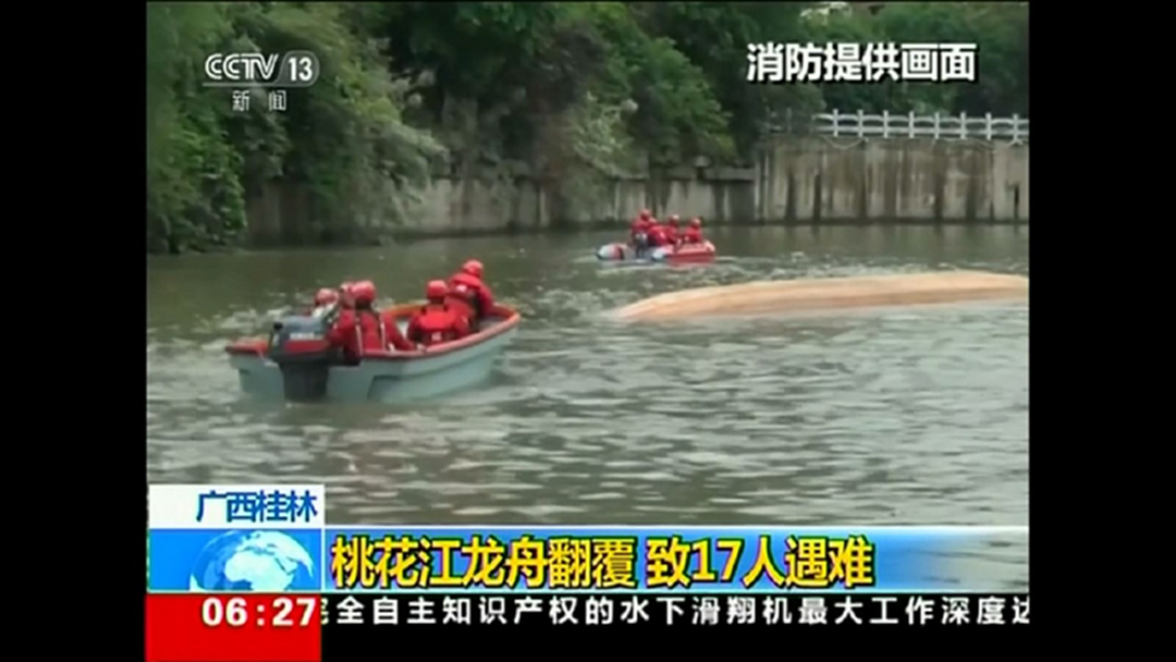 เรือมังกร 2 ลำพลิกคว่ำในจีน ตายเกือบ 20 ศพ เรือมังกร 2 ลำพลิกคว่ำในจีน ตายเกือบ 20 ศพ
