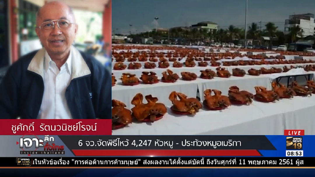 ประท้วงหมูอเมริกา! 6 จังหวัดจัดพิธีไหว้หัวหมู 4,247 หัว