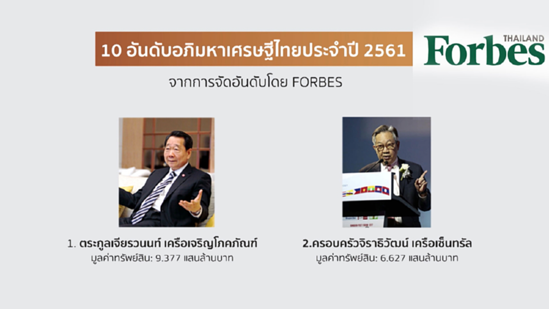 ตระกูล“เจียรวนนท์” ครองแชมป์เศรษฐีไทยปี 61 ตระกูล“เจียรวนนท์” ครองแชมป์เศรษฐีไทยปี 61