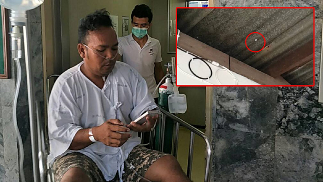 หนุ่มเมืองชลโชคร้าย กระสุนปริศนาทะลุหลังคา บาดเจ็บ หนุ่มเมืองชลโชคร้าย กระสุนปริศนาทะลุหลังคา บาดเจ็บ