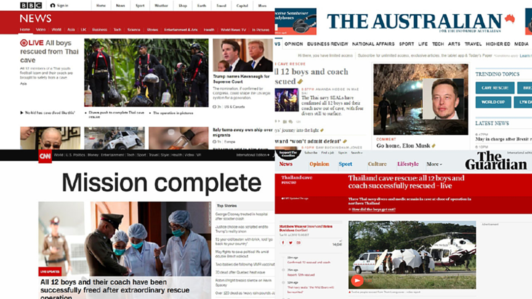 สื่อต่างประเทศรายงาน Mission Complete ภารกิจถ้ำหลวงสำเร็จแล้ว