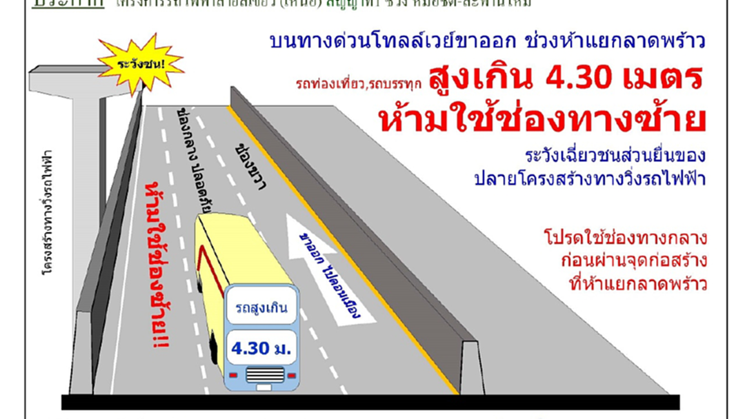 รฟม. ห้ามรถใหญ่วิ่งผ่าน 5 แยกลาดพร้าวเหตุก่อสร้างทางวิ่งรถไฟฟ้า ส่วนบีทีเอส หารือเยียวยาผู้โดยสาร รฟม. ห้ามรถใหญ่วิ่งผ่าน 5 แยกลาดพร้าวเหตุก่อสร้างทางวิ่งรถไฟฟ้า ส่วนบีทีเอส หารือเยียวยาผู้โดยสาร