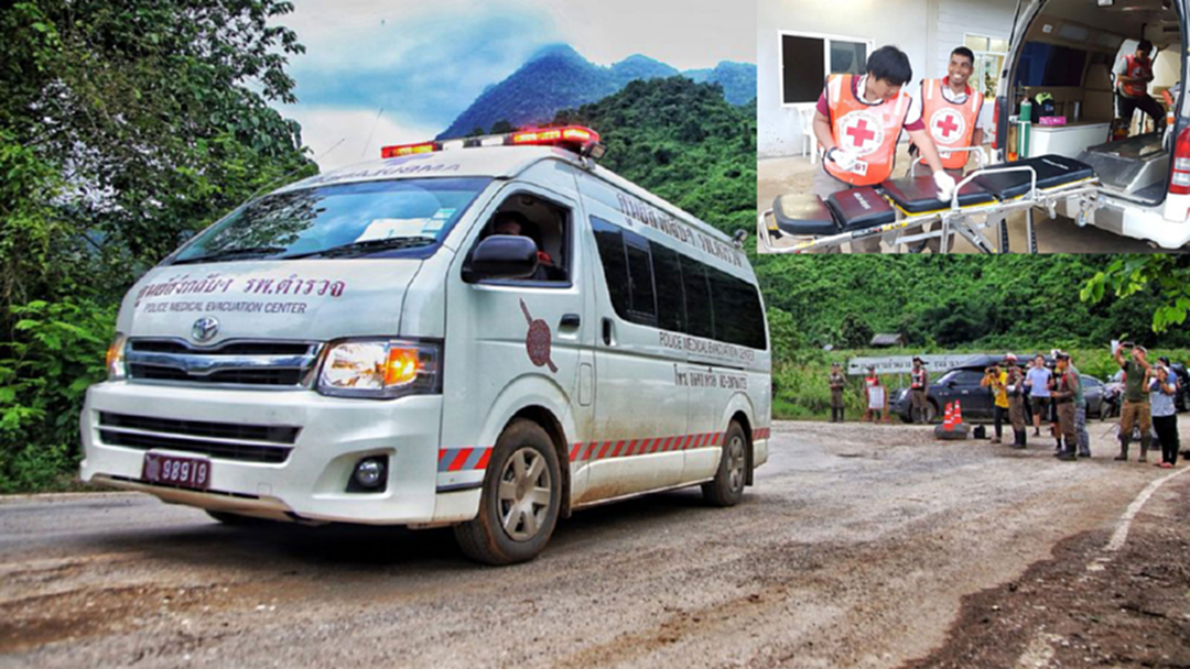 ภาพสด! ภารกิจลำเลียงหมูป่า 9-13 ออกจากถ้ำหลวง ส่งรพ.เชียงรายฯ ภาพสด! ภารกิจลำเลียงหมูป่า 9-13 ออกจากถ้ำหลวง ส่งรพ.เชียงรายฯ