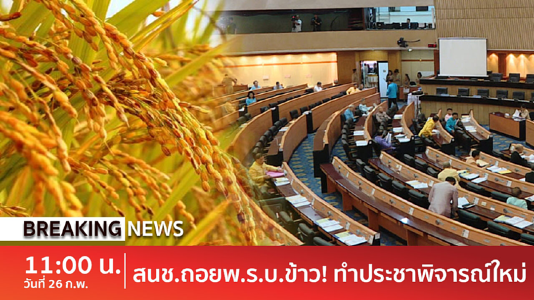 BreakingNews : ประธานสนช.สั่งถอดพ.ร.บ.ข้าวจากวาระ ทำประชาพิจารณ์ใหม่ BreakingNews : ประธานสนช.สั่งถอดพ.ร.บ.ข้าวจากวาระ ทำประชาพิจารณ์ใหม่