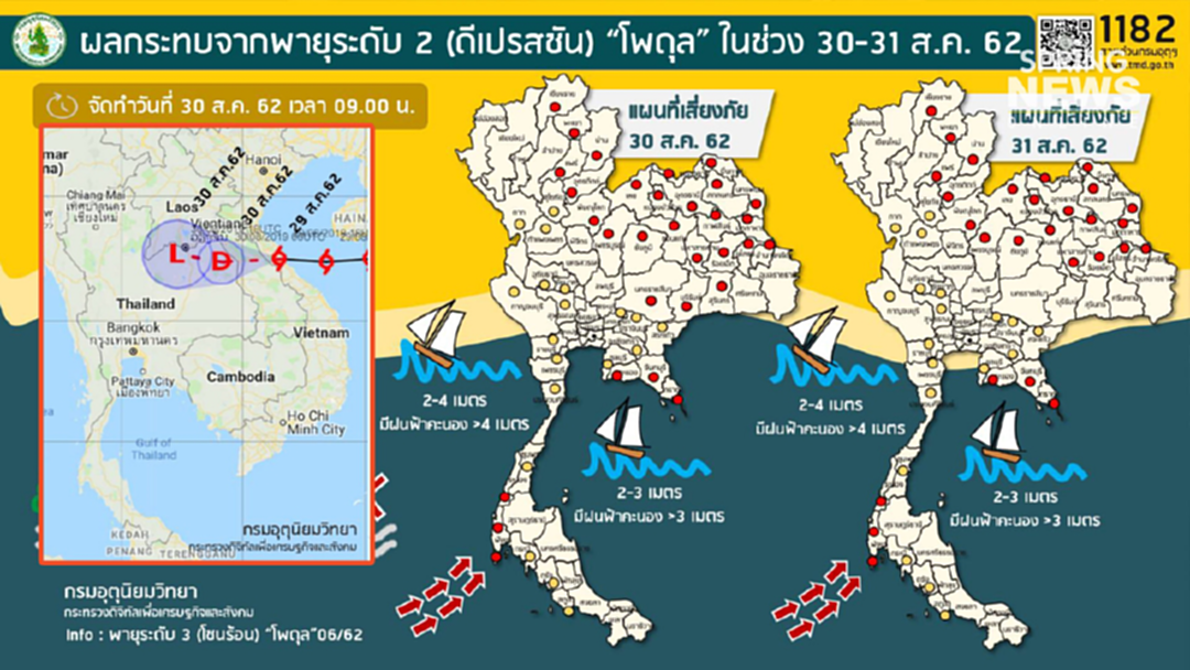 "โพดุล" อ่อนกำลังจากพายุโซนร้อน เป็นดีเปรสชั่น ความเร็วลมใกล้ศูนย์กลาง 65 กม./ชม. "โพดุล" อ่อนกำลังจากพายุโซนร้อน เป็นดีเปรสชั่น ความเร็วลมใกล้ศูนย์กลาง 65 กม./ชม.