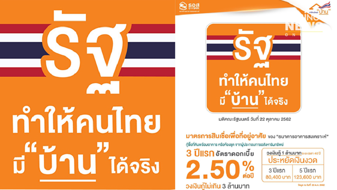 เริ่มแล้ว!! คนอยากมีบ้าน ธอส. ให้กู้ดอกเบี้ยคงที่ 2.50% ต่อปี 3 ปีแรก บ้านใหม่ไม่เกิน 3 ล้านบาท เริ่มแล้ว!! คนอยากมีบ้าน ธอส. ให้กู้ดอกเบี้ยคงที่ 2.50% ต่อปี 3 ปีแรก บ้านใหม่ไม่เกิน 3 ล้านบาท