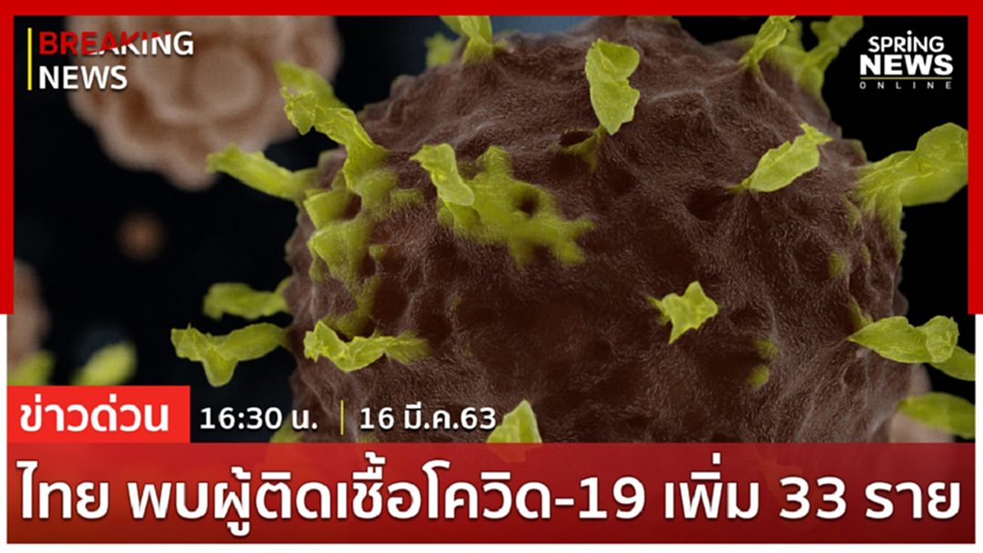 Breaking News : สธ.แถลงพบผู้ป่วยเพิ่ม อีก 33 ราย ยอดติดเชื้อสะสมรวม 147 ราย Breaking News : สธ.แถลงพบผู้ป่วยเพิ่ม อีก 33 ราย ยอดติดเชื้อสะสมรวม 147 ราย