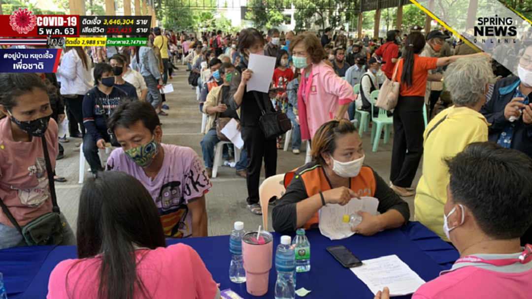 ประชาชนนับพันคน แห่ทวงสิทธิ์เงินเยียวยา เราไม่ทิ้งกัน 5 พันบาท ประชาชนนับพันคน แห่ทวงสิทธิ์เงินเยียวยา เราไม่ทิ้งกัน 5 พันบาท