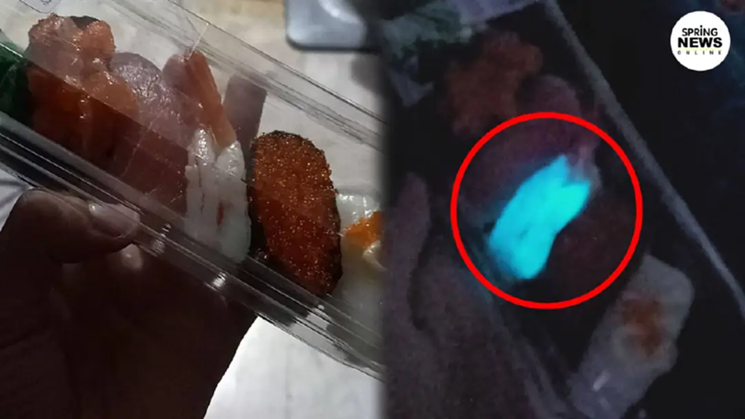 หนุ่มซื้อซูชิมากิน ผงะ! เจอกุ้งเรืองแสง ชาวเน็ตสงสัย เร่งหน่วยงานเข้าตรวจสอบ หนุ่มซื้อซูชิมากิน ผงะ! เจอกุ้งเรืองแสง ชาวเน็ตสงสัย เร่งหน่วยงานเข้าตรวจสอบ