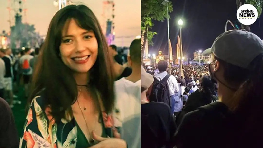 มารีญา มิสยูนิเวิร์สไทยแลนด์ 2017 ร่วมม็อบประชาชนปลดแอก อนุสาวรีย์ประชาธิปไตย