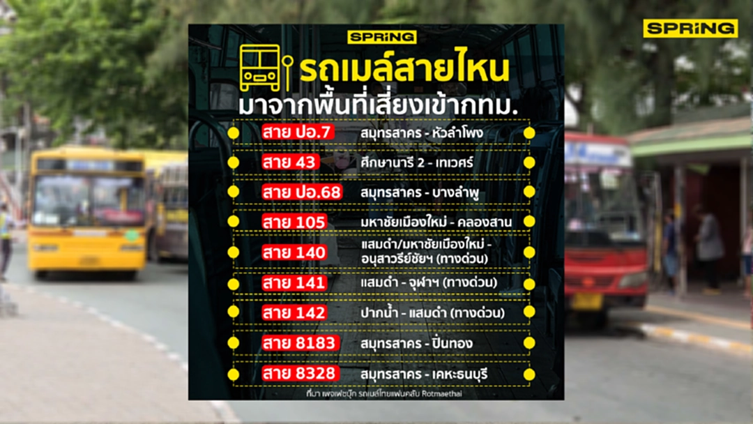 เช็กด่วน รถเมล์ 9 สาย จากต้นทางมหาชัย - เข้าสู่กรุงเทพฯ หลังโควิดระบาดหนัก