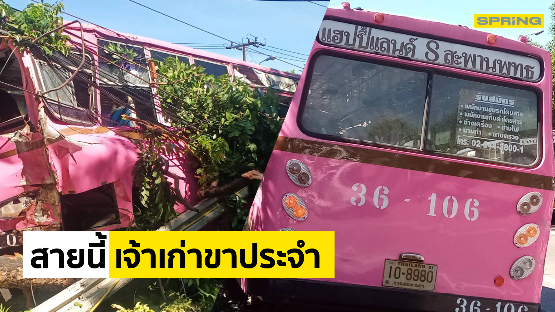 ระทึก รถเมล์สาย 8 ซิ่งชนเสาไฟล้มเสียหาย 7 ต้น ทำบริเวณนั้นถึงกับไปดับ - Vimarsana News