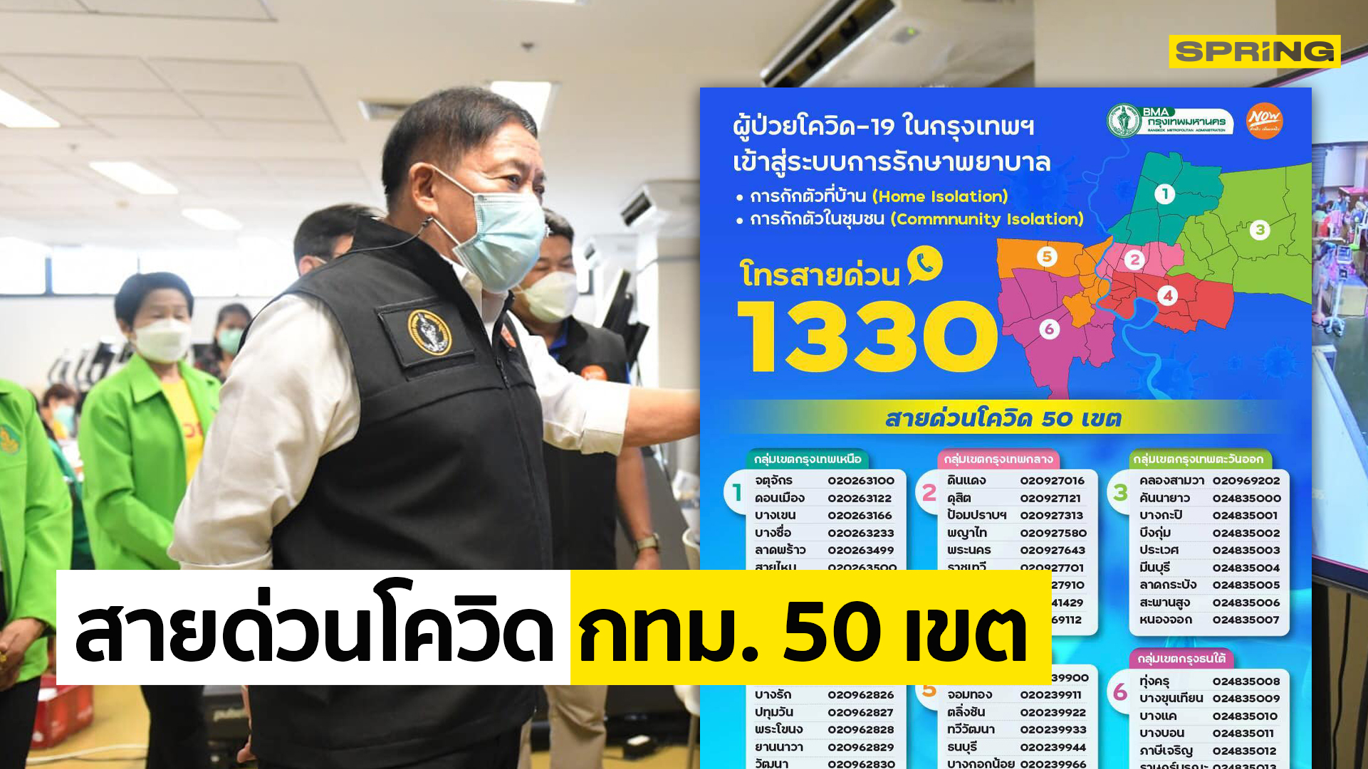 กทม.เปิดสายด่วน 24 ชม. สำหรับ 50 เขต เร่งช่วยผู้ป่วยโควิดเข้ารับการรักษา - Vimarsana News