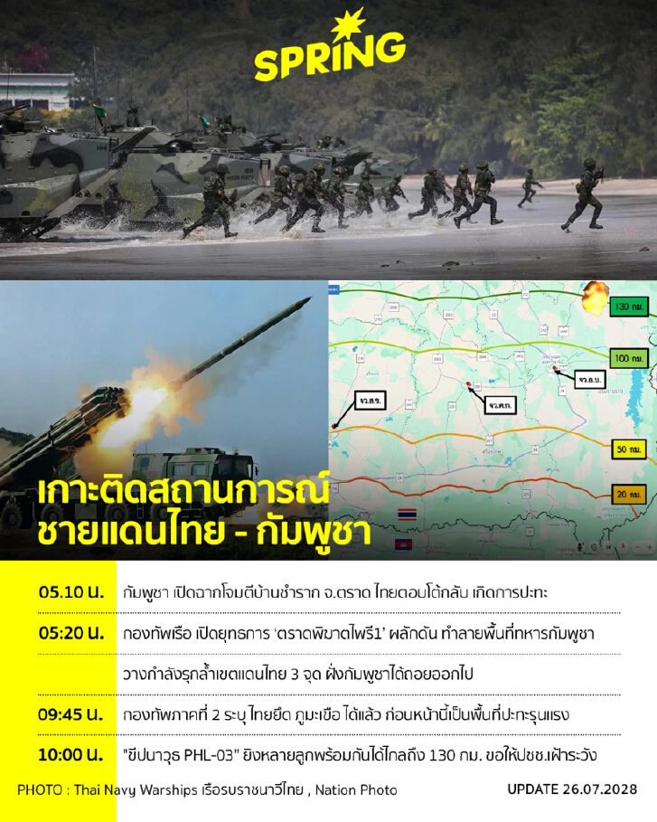 สรุปเหตุการณ์ไทยปะทะกัมพูชา ชายแดนตราด ไทยใช้แผนพิฆาตไพรี