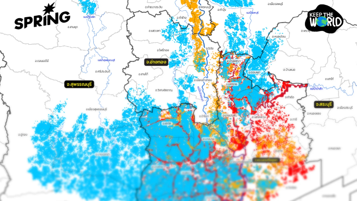 GISTDA เตือนพื้นที่ลุ่มเจ้าพระยา เสี่ยงน้ำท่วมจากการระบายน้ำ