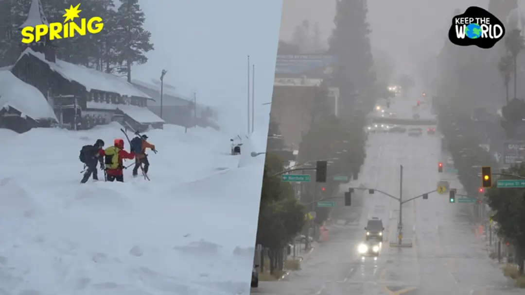 แคลิฟอร์เนียอ่วม เจอทั้งพายุหิมะ ฝนตก และเฝ้าระวังน้ำท่วม