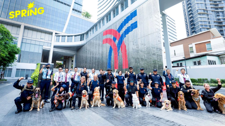บีทีเอสเปิดสถานีรับทีม K9 USAR Thailand ฝึกเคลื่อนย้ายกำลังพล