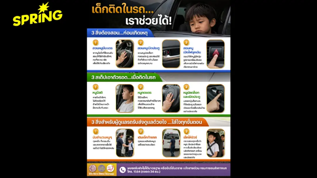 กรมการขนส่งทางบก ชวนดูแลความปลอดภัย ป้องกัน 'เด็กติดในรถ' กรมการขนส่งทางบก ชวนดูแลความปลอดภัย ป้องกัน 'เด็กติดในรถ'